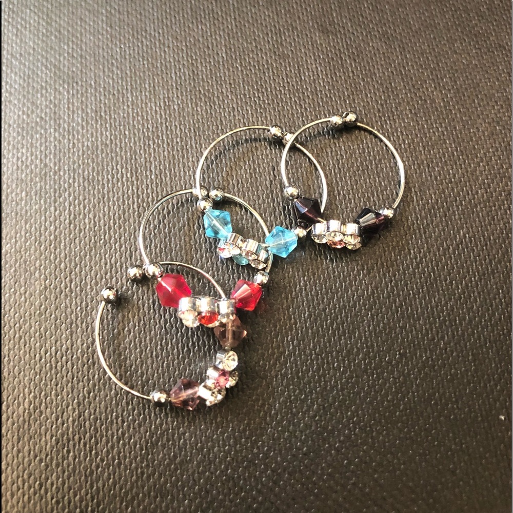Colorful Beaded Stone Ring Set